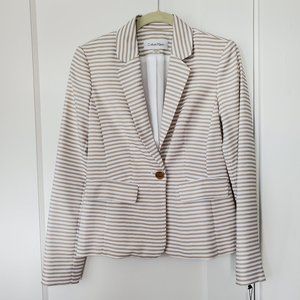 Calvin Klein Single-Button Striped Blazer - 0
